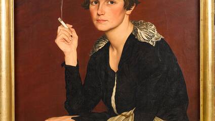 Frau mit Zigarette, Carl Walther, 1926, Öl auf Leinwand, Inv. Nr. 586 © Museen der Stadt Bamberg