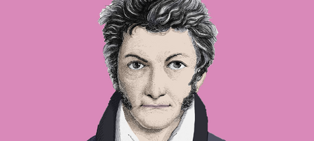 Kolorierte Grafik nach einem im Kupferstichkabinett - Staatliche Museen zu Berlin aufbewahrten Selbstbildnis von E.T.A. Hoffmann (Kopie von 1822) © Museen der Stadt Bamberg 2023